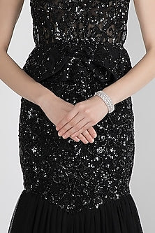 White Finish Faux Diamonds Kada Bracelet