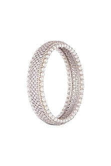 White Finish Faux Pearl Bangles