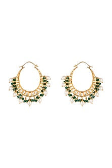 Gold Plated Pearl Bali Earrings