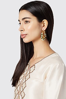 Gold Plated Pearl Bali Earrings