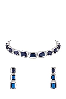 White Finish Choker Necklace Set
