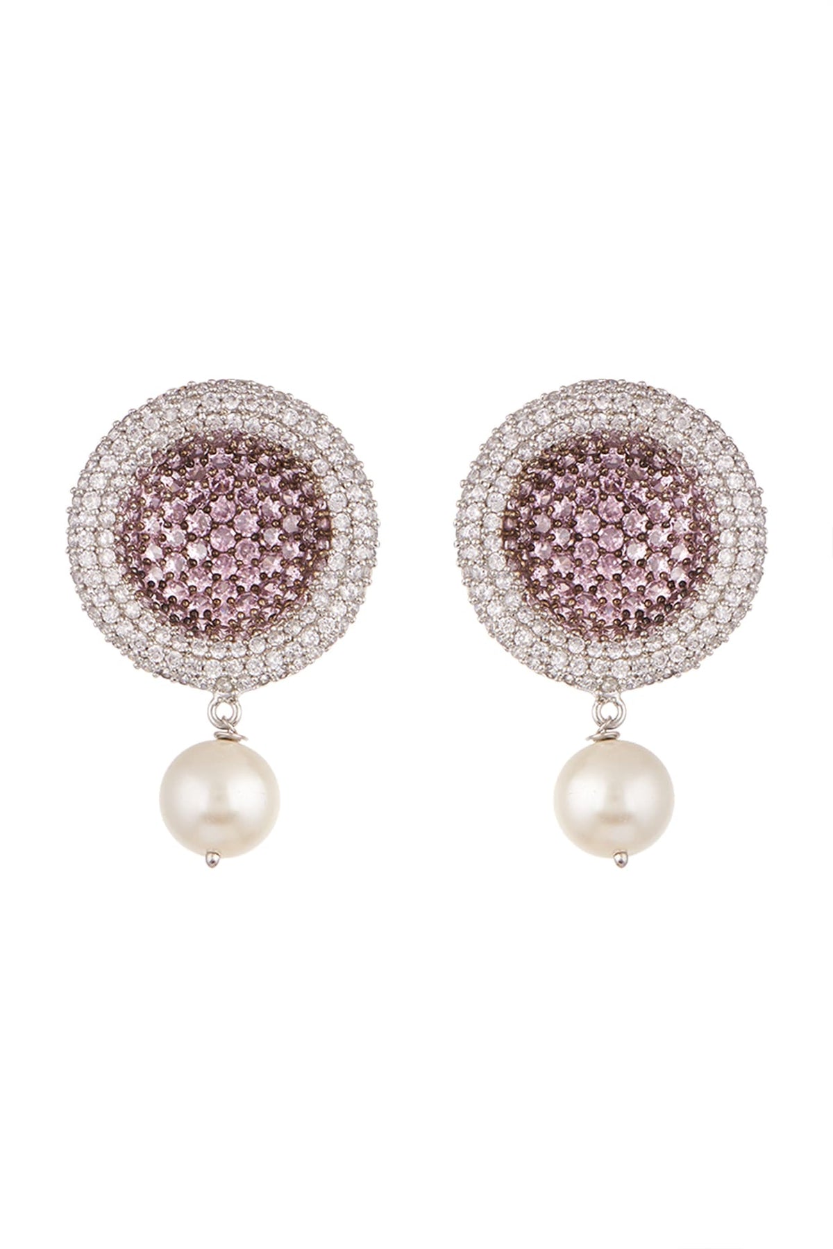 White Finish Pearl Drop Earrings