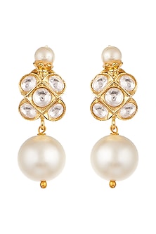 Gold Finish Kundan Earrings