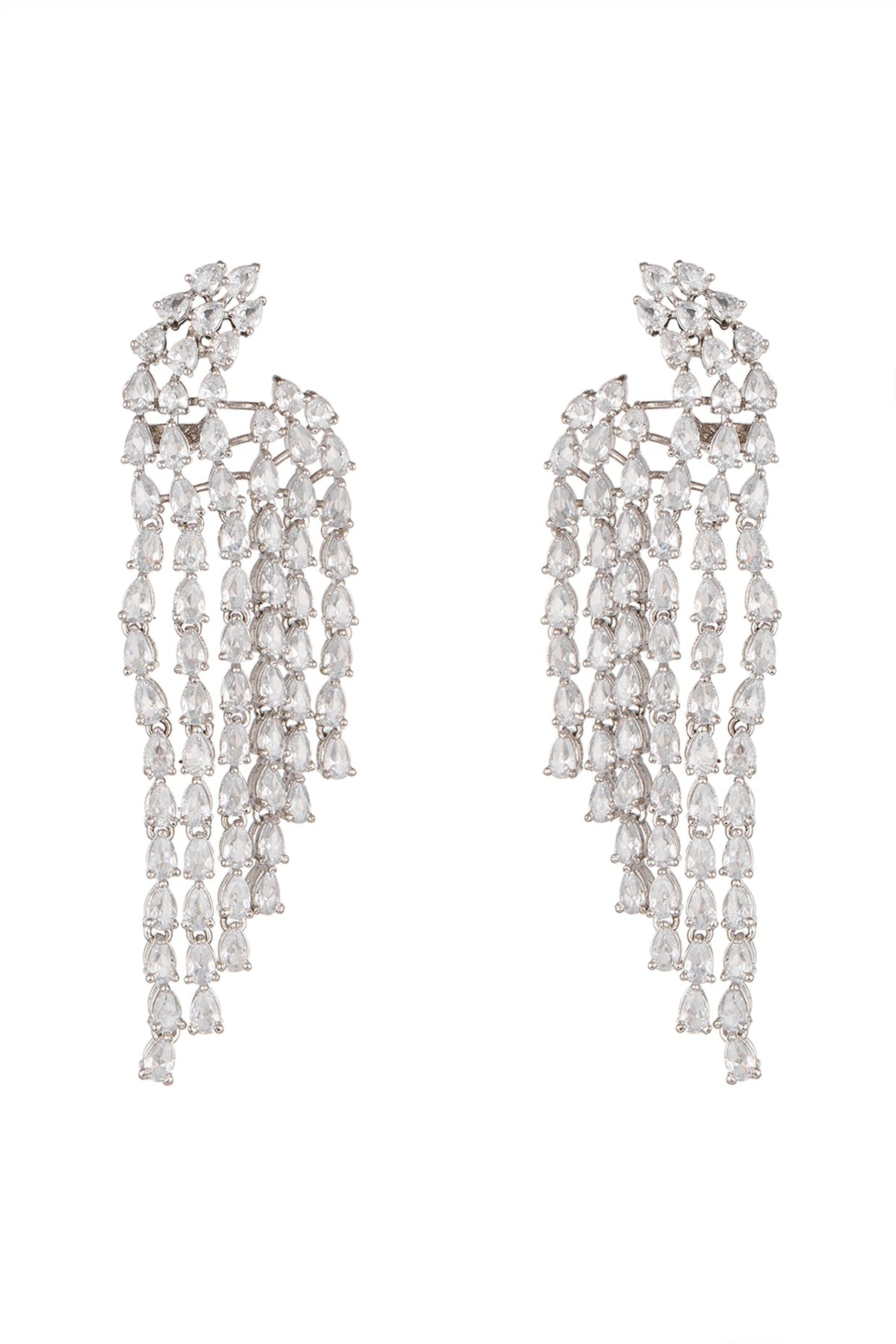 White Finish Dangler Earrings