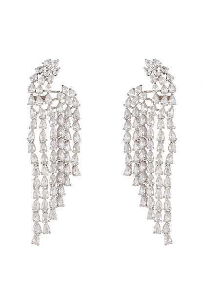 White Finish Dangler Earrings
