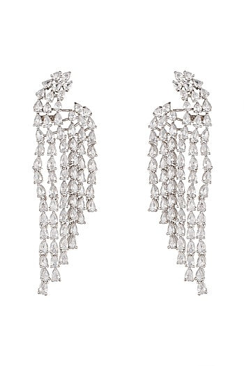 White Finish Dangler Earrings