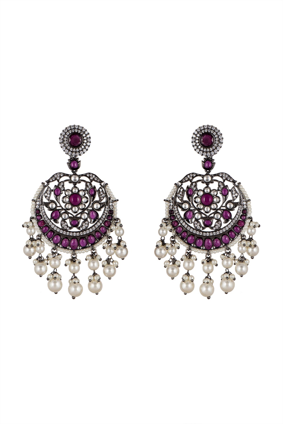 Black Rhodium Finish Diamond Earrings