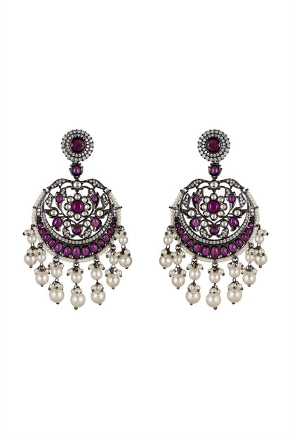 Black Rhodium Finish Diamond Earrings