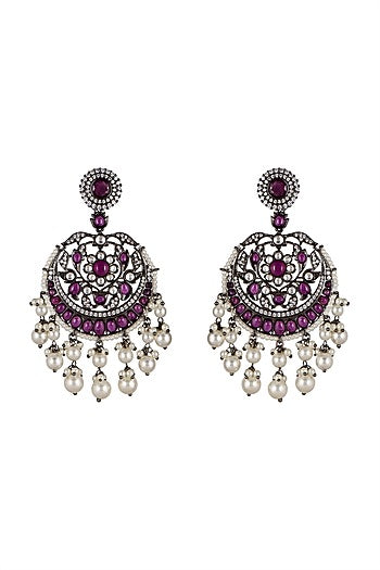 Black Rhodium Finish Diamond Earrings