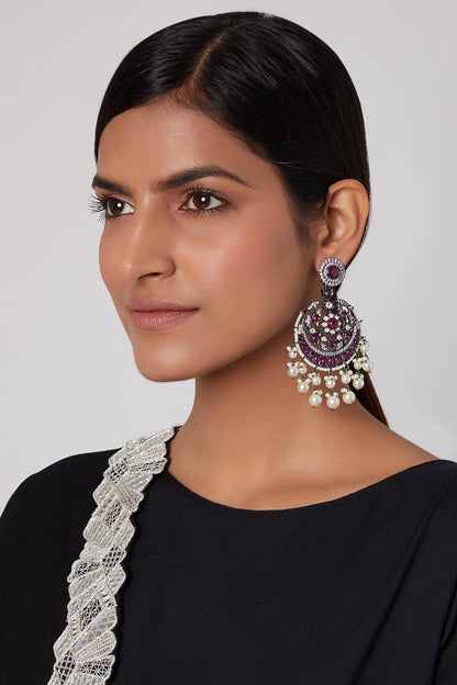 Black Rhodium Finish Diamond Earrings