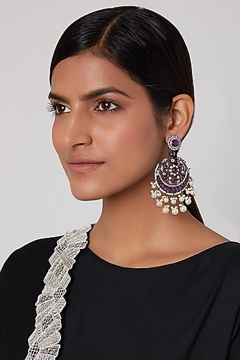 Black Rhodium Finish Diamond Earrings