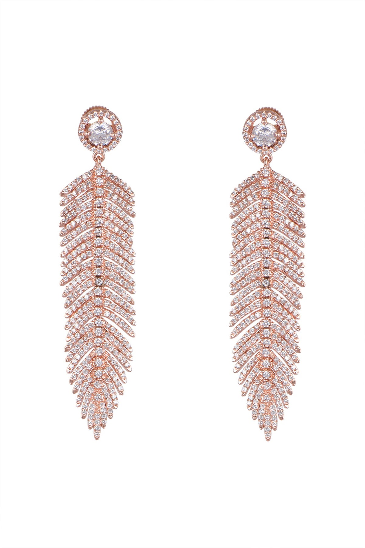 Rose Gold Finish Diamond Earrings
