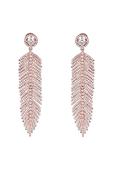 Rose Gold Finish Diamond Earrings