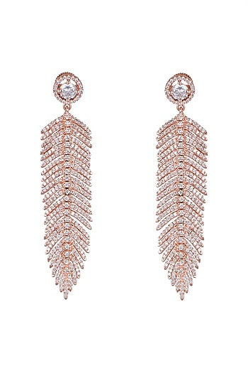 Rose Gold Finish Diamond Earrings