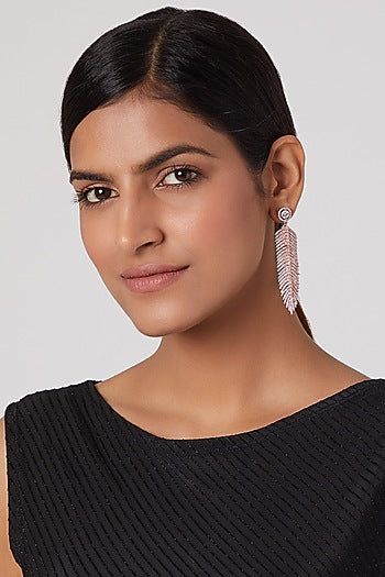 Rose Gold Finish Diamond Earrings