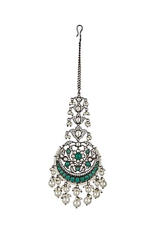 Black Rhodium Finish Diamond Maang Tikka