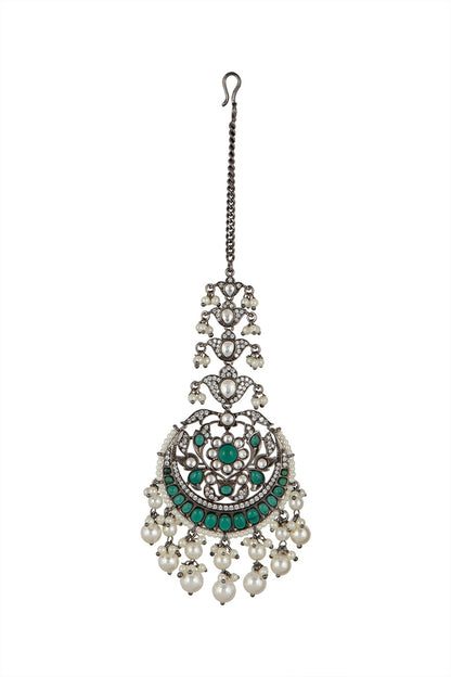 Black Rhodium Finish Diamond Maang Tikka