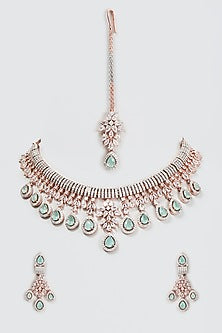Rose Gold Finish Zircon Necklace Set