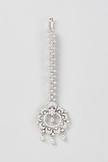 White Finish Zircon Maangtikka