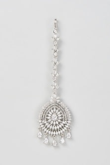 White Finish Zircon Maangtikka