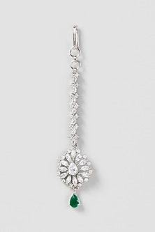 White Finish Zircon Maangtikka
