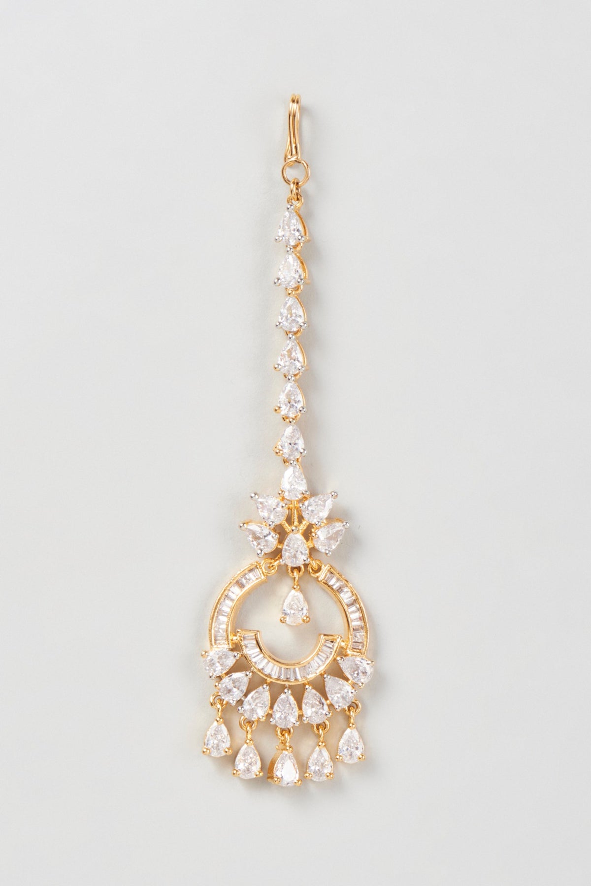 Gold Finish Zircon Maangtikka