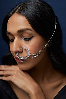 White Finish Zircon Nose Ring