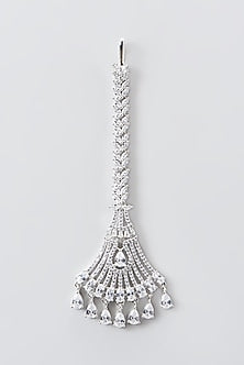 White Finish Zircon Maangtikka