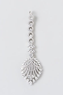 White Finish Zircon Maangtikka