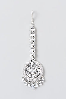 White Finish Zircon Maangtikka