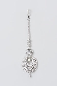 White Finish Zircon Maang Tikka