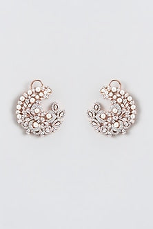 Rose Gold Finish Zircon Stud Earrings