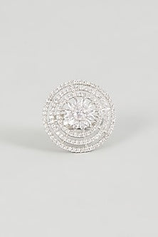 White Finish Zircon Ring
