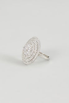 White Finish Zircon Ring