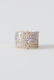 Gold Finish Faux Diamond Ring