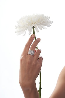 Gold Finish Faux Diamond Ring