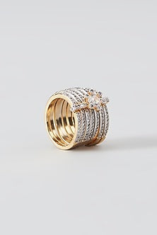 Gold Finish Faux Diamond Ring