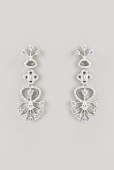 White Finish Faux Diamond Necklace Set