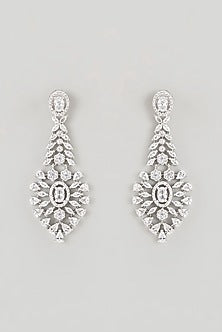 White Finish Faux Diamond Necklace Set