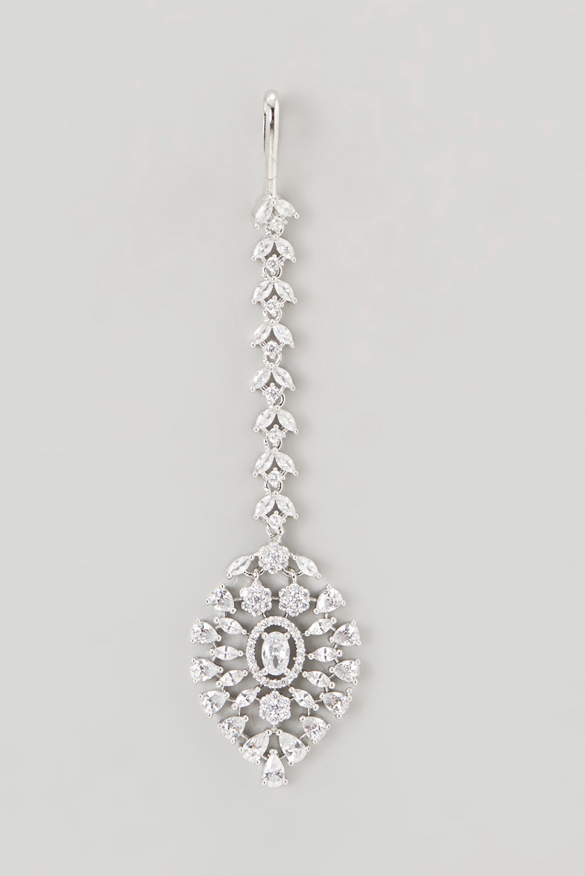 White Finish Faux Diamond Necklace Set