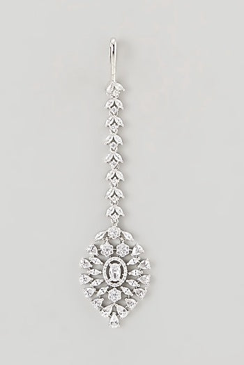 White Finish Faux Diamond Necklace Set