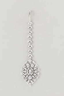 White Finish Faux Diamond Necklace Set