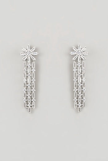 White Finish Faux Diamond Necklace Set