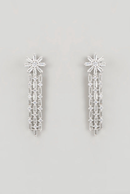 White Finish Faux Diamond Necklace Set