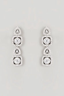 White Finish Faux Diamond Necklace Set