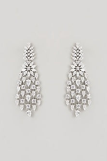 White Finish Faux Diamond Necklace Set