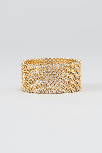 Gold Finish Zircon Bangles (Set of 12)