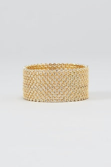 Gold Finish Zircon Bangles (Set of 12)