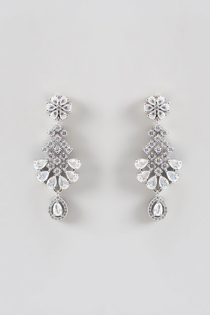 White Finish Zircon Necklace Set