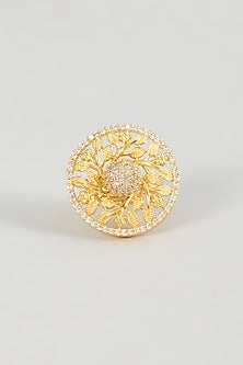 Gold Finish Zircon Ring